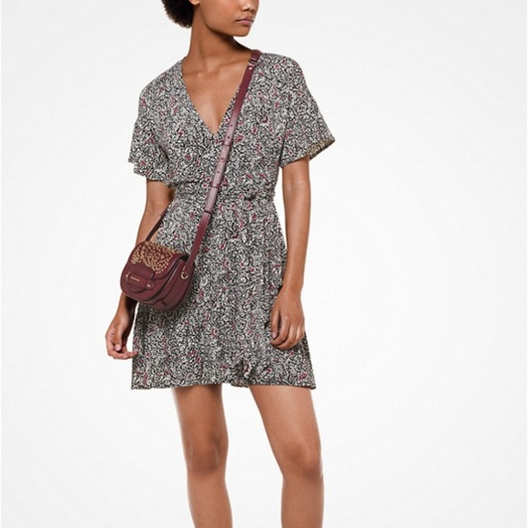 michael kors botanical georgette wrap dress